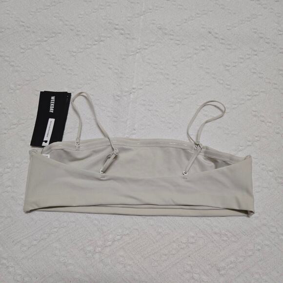 Weekday Bay Swim Top Bandeau off white sz Med Scandi Stockholm - Picture 3 of 9